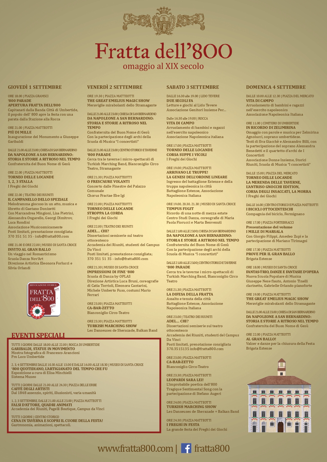 Programma Fratta dell'800 2022