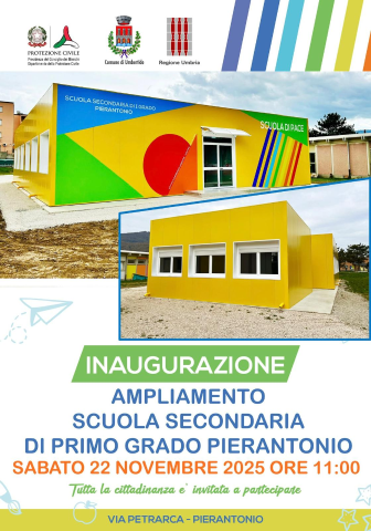 INAUGURAZIONE AMPLIAMENTO SCUOLA SECONDARIA DI PRIMO GRADO PIERANTONIO