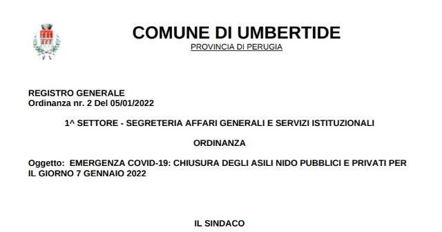 Il 7 gennaio chiusi gli asili nido
