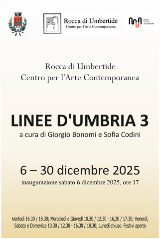 LINEE D’UMBRIA III – vernissage sabato 6 dicembre, ore 17, presso la Rocca