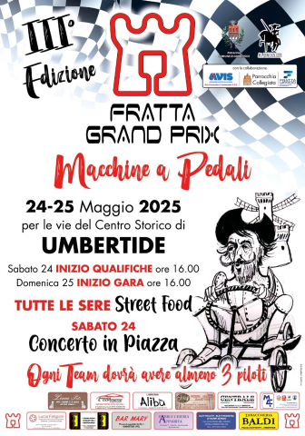 TUTTO PRONTO PER LA TERZA EDIZIONE DEL “TROFEO GRAND PRIX DELLA FRATTA - MACCHINE A PEDALI”