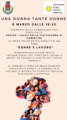 “UNA DONNA TANTE DONNE” – L’EVENTO DELL’8 MARZO A UMBERTIDE PER CELEBRARE LA GIORNATA INTERNAZIONALE DELLA DONNA