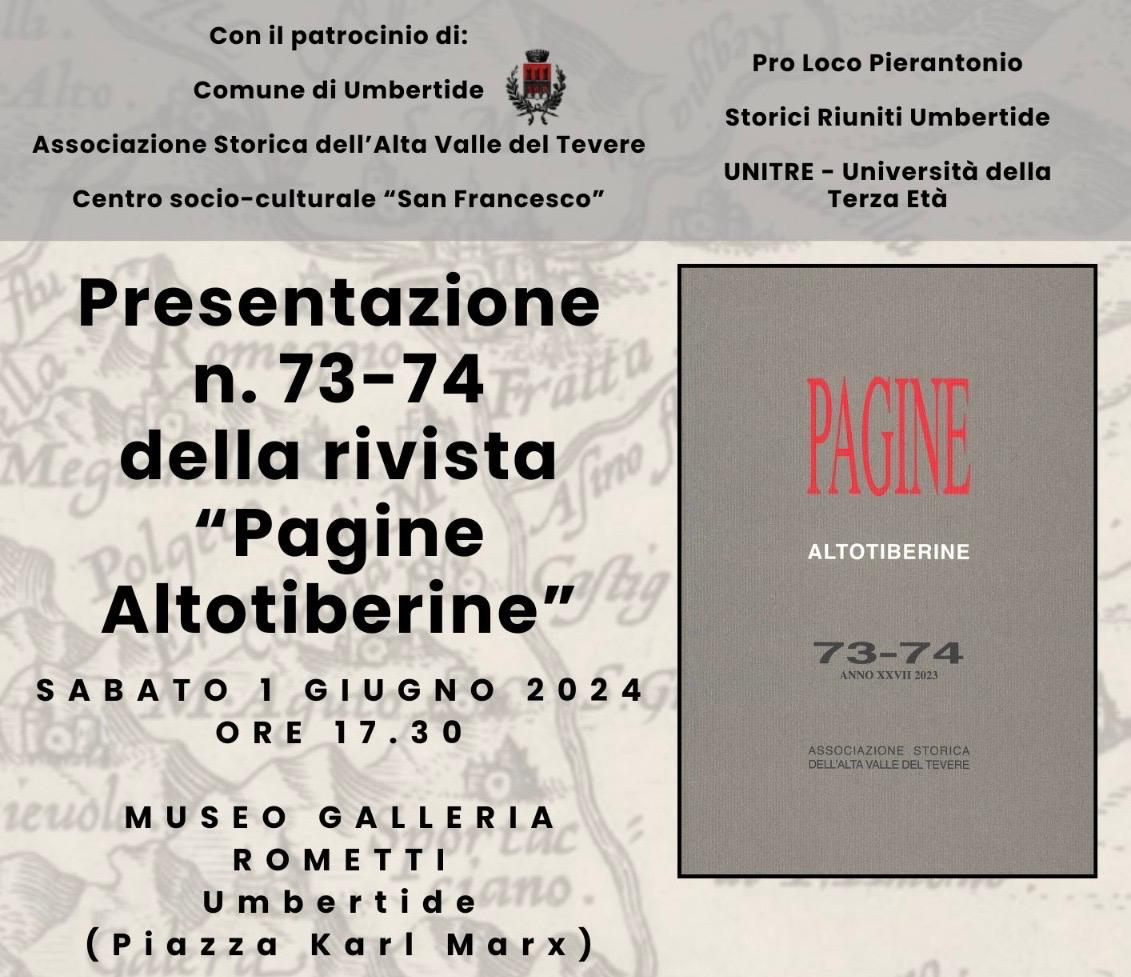 L’ultimo numero della rivista “Pagine Altotiberine”