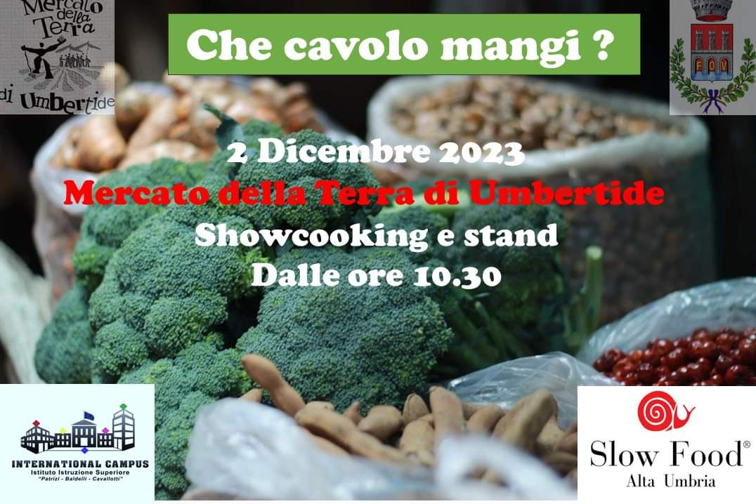 "Che cavolo mangi?" è il titolo dell'iniziativa che si terrà sabato 2 dicembre in Piazza Matteotti.