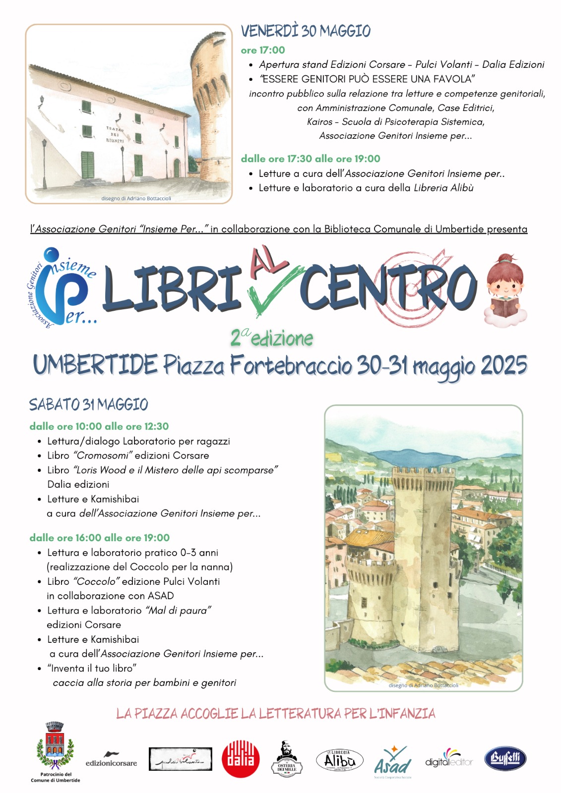 IL 30 E 31 MAGGIO TORNA “LIBRI AL CENTRO”: LETTURE, LABORATORI E STAND IN PIAZZA FORTEBRACCIO