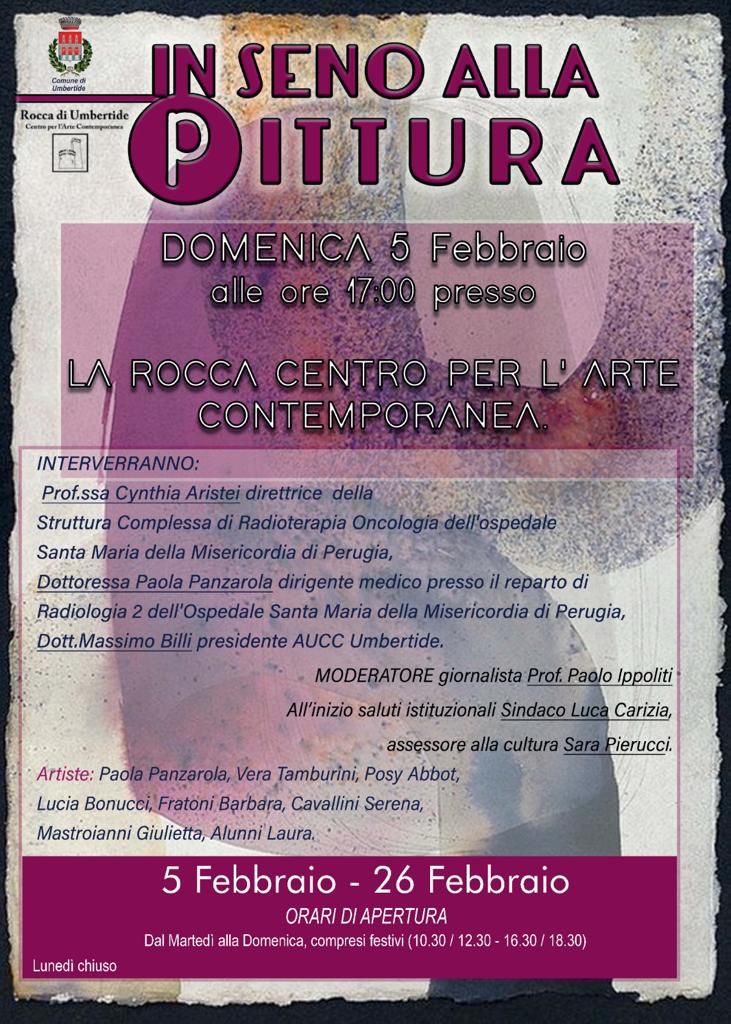 Dal 5 al 26 febbraio alla Rocca la mostra “In seno alla pittura”