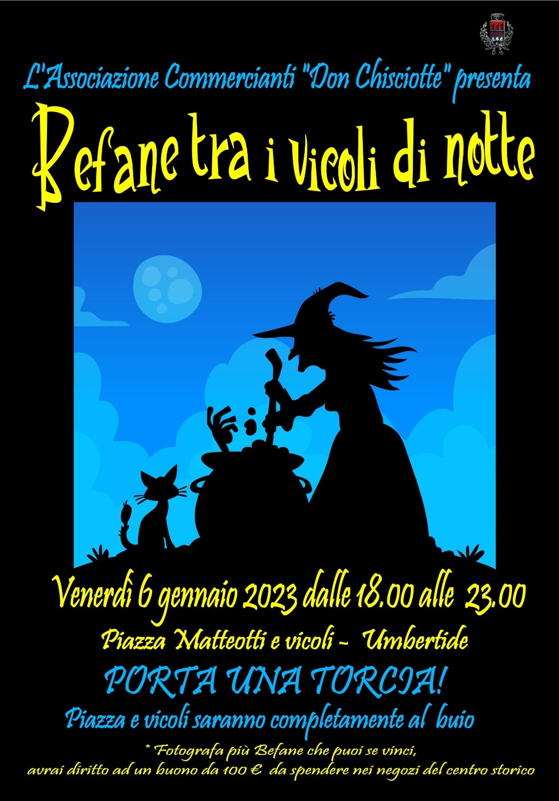 Il pomeriggio del 6 gennaio in centro storico l'evento “Befane tra i vicoli di notte”