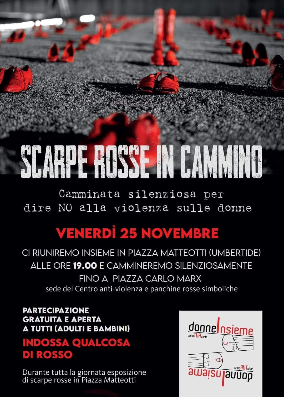 Il 25 novembre una passeggiata silenziosa per dire basta alla violenza sulle donne
