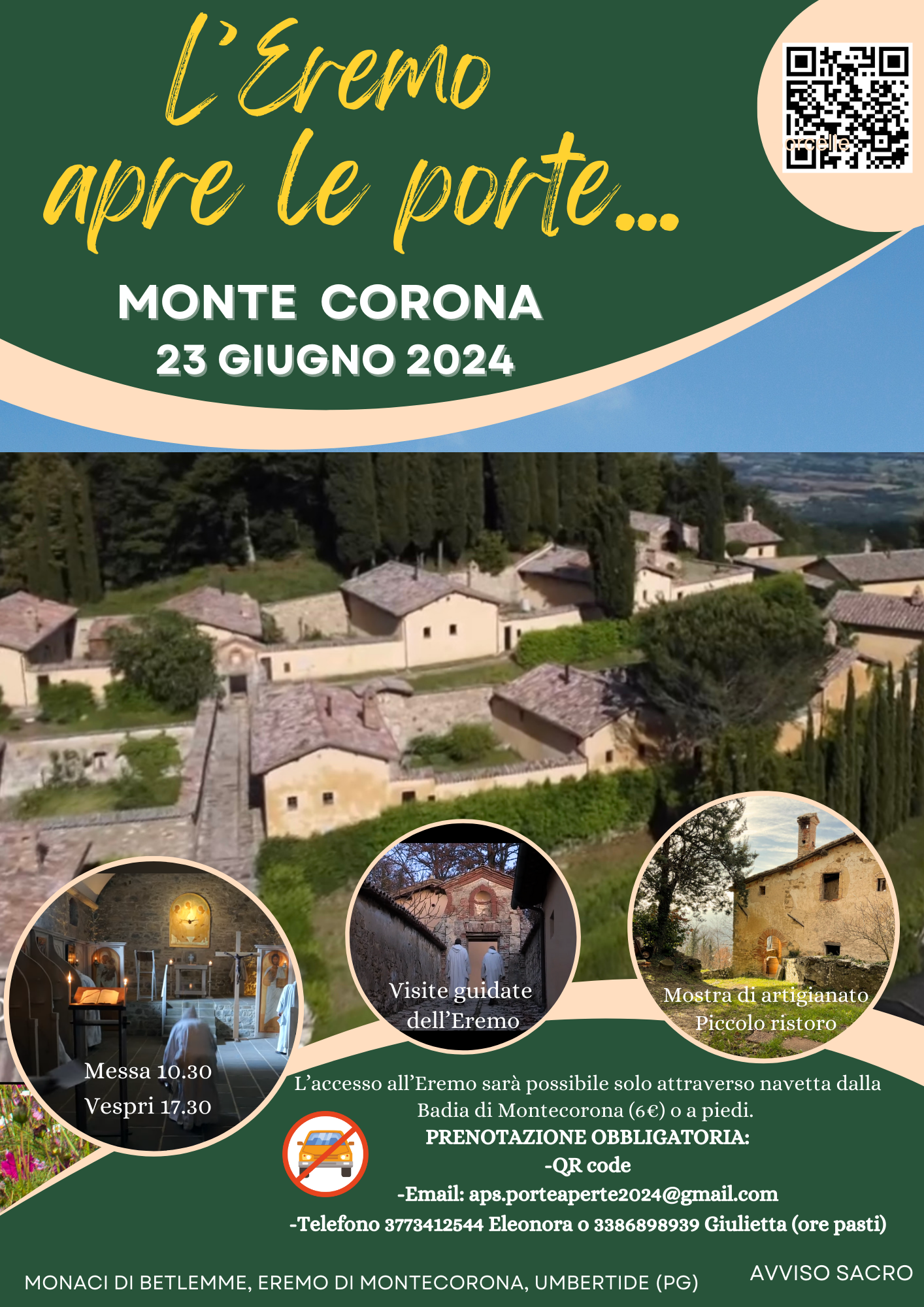 L'Eremo di Monte Corona apre le porte - Domenica 23 Giugno
