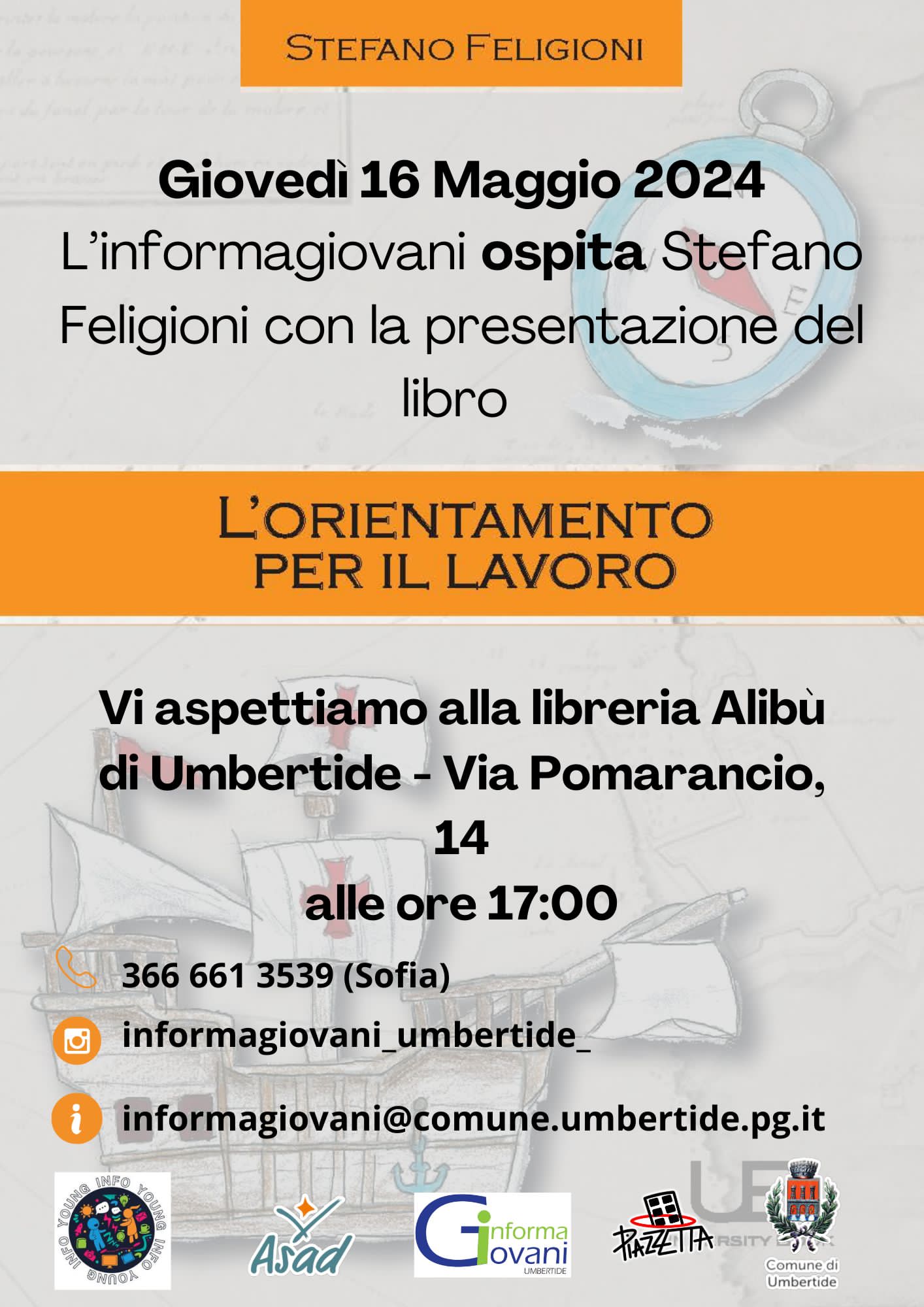 InformaGiovani di Umbertide ospita Stefano Feligioni con la presentazione del libro: L'ORIENTAMENTO PER IL LAVORO