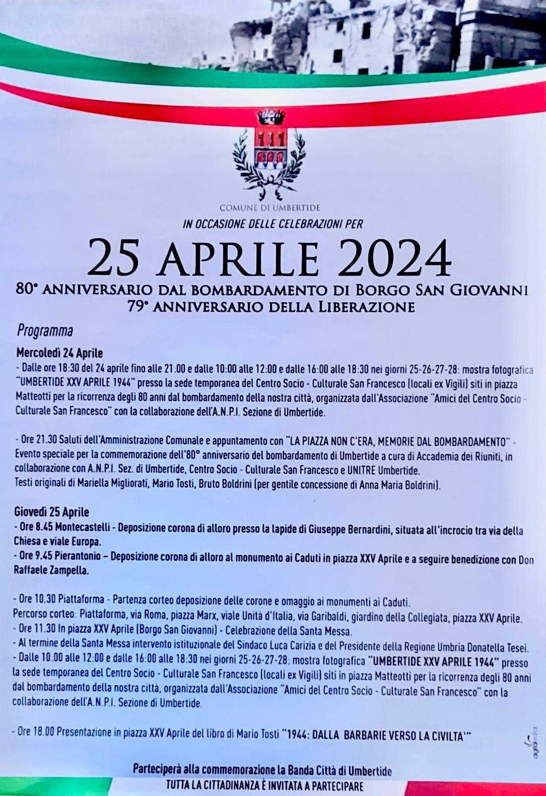Conferenza Stampa sul programma del 25 Aprile