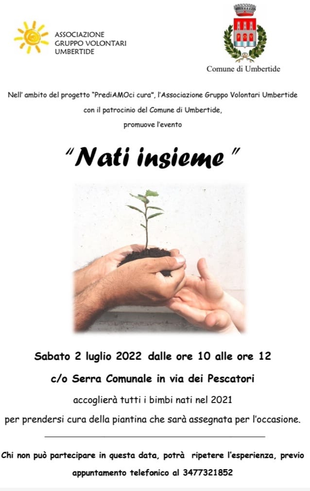 “Nati insieme”, sabato 2 luglio la consegna di piantine di leccio alle bambine e ai bambini nati nel 2021