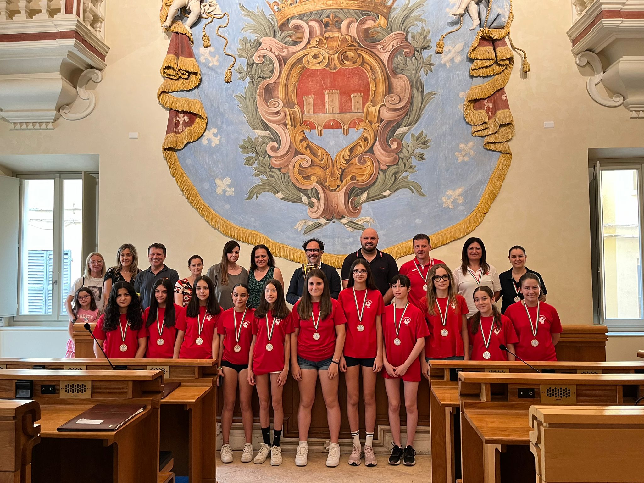 La squadra femminile Under 13 del Volley Umbertide vince la Coppa Umbria: le atlete ricevute in Comune dall'Amministrazione