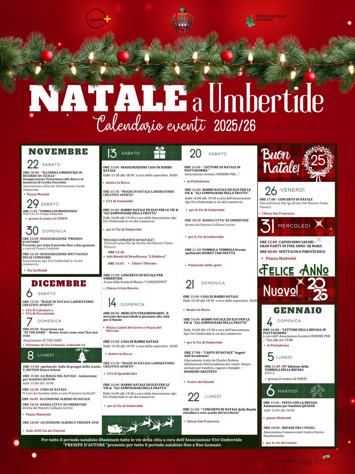 NATALE A UMBERTIDE - CALENDARIO EVENTI 2025/26