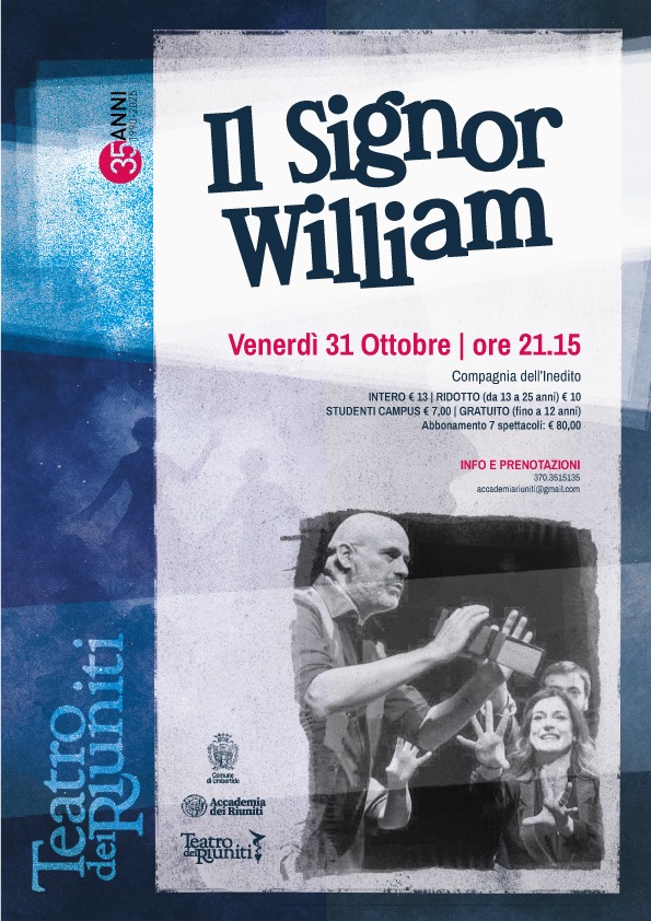 31 OTTOBRE / 1 NOVEMBRE 2025 TEATRO DEI RIUNITI, UMBERTIDE - WEEKEND CON IL BARDO! Shakespeare raddoppia! Finalmente in scena il debutto della Stagione Teatrale 2025 / 2026 del Teatro dei Riuniti di Umbertide.