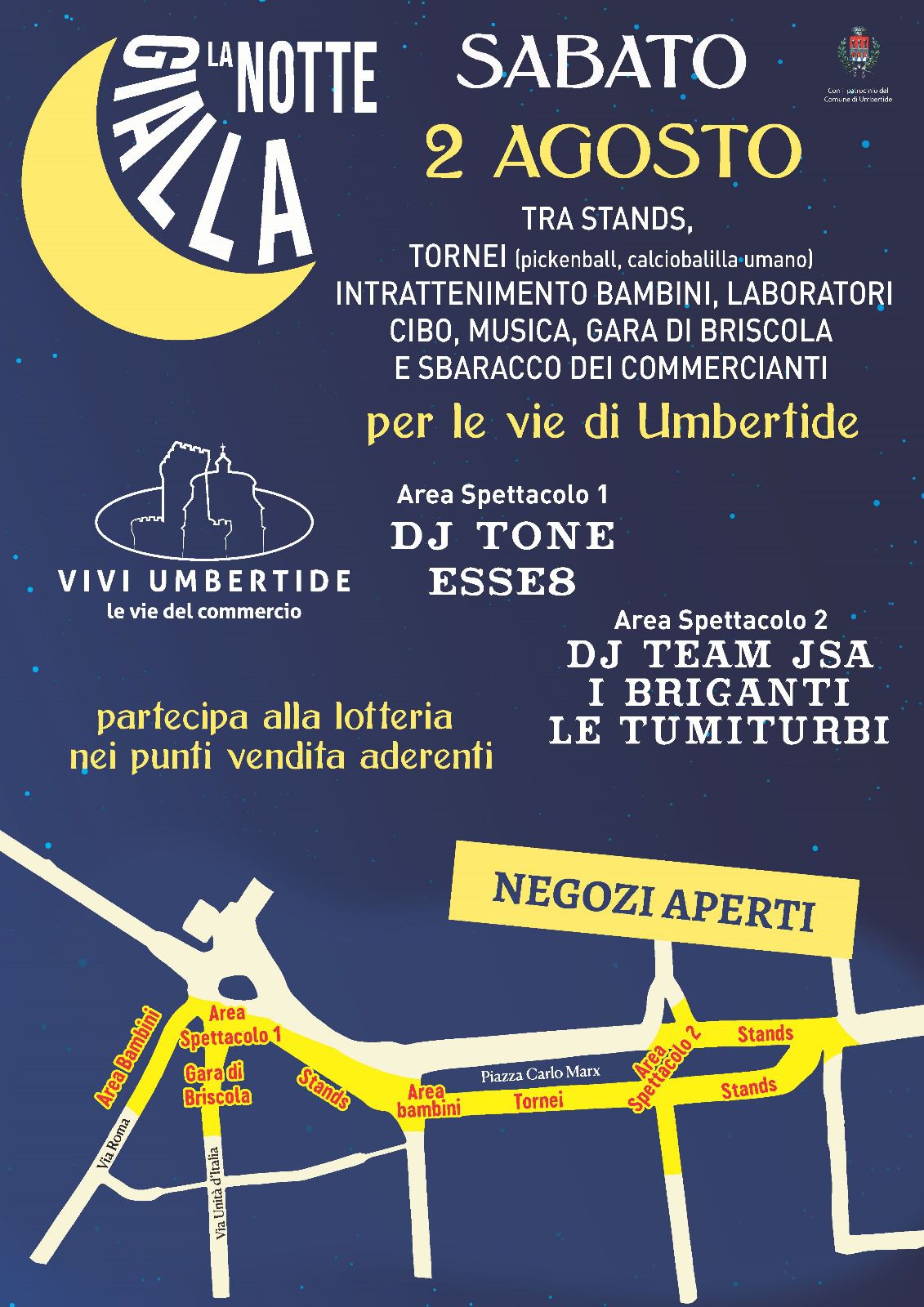 UMBERTIDE SI PREPARA A RITINGERSI DI GIALLO: SABATO 2 AGOSTO TORNA “LA NOTTE GIALLA”