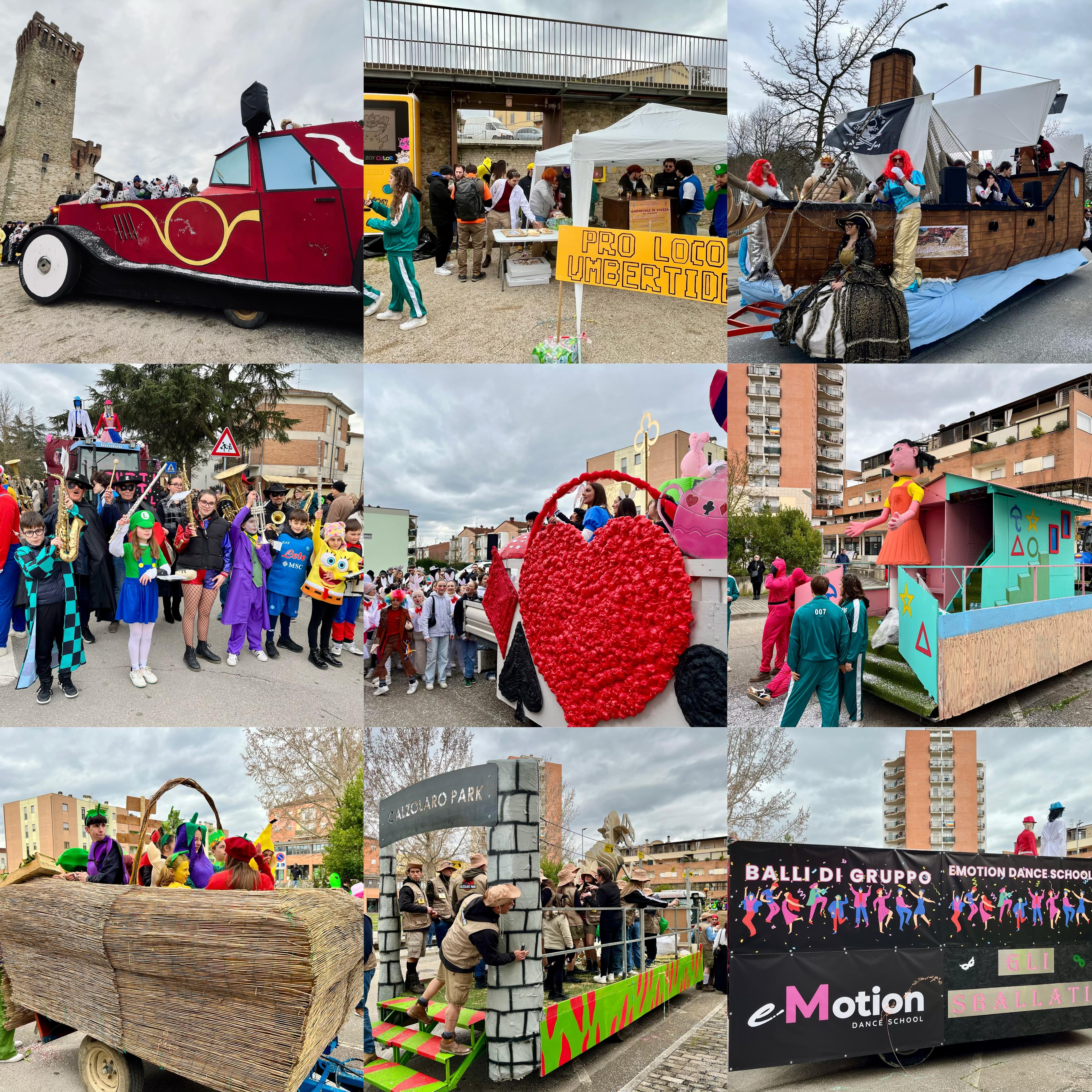 SUCCESSO STRAORDINARIO PER IL CARNEVALE DI UMBERTIDE: MUSICA, COLORI E DIVERTIMENTO TRA SFILATA DEI CARRI E VEGLIONE DEL TEA-CINE