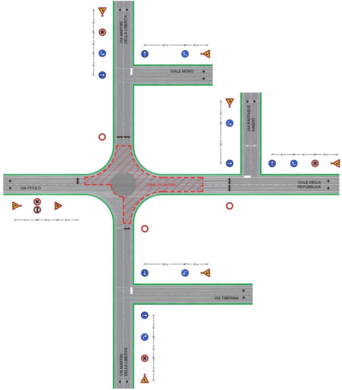 AVVIO CANTIERE PRESSO LA ROTATORIA DI LARGO FEZZUOGLIO PER IMPLEMENTAZIONE DELL’ALLACCIO FOGNARIO
