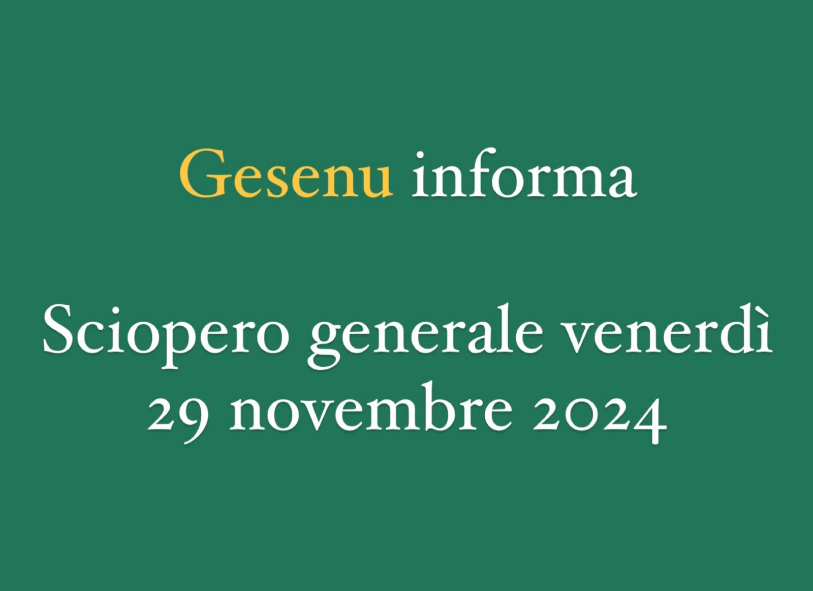 Gesenu informa- Sciopero generale venerdì 29 novembre 2024