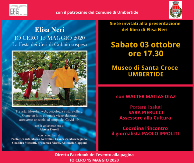 Sabato 3 ottobre al Museo Santa Croce la presentazione del libro "Io Cero 15 maggio 2020"