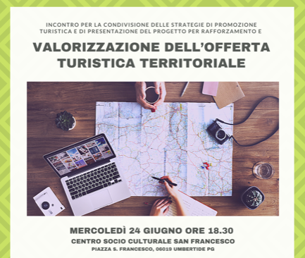 Mercoledì 24 giugno un incontro con gli operatori del settore per la valorizzazione dell'offerta turistica territoriale