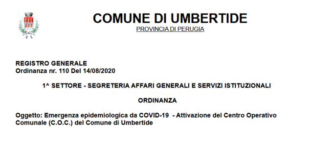 Soggetti positivi di ritorno dalle vacanze, firmata l'ordinanza per l'attivazione del Centro operativo comunale